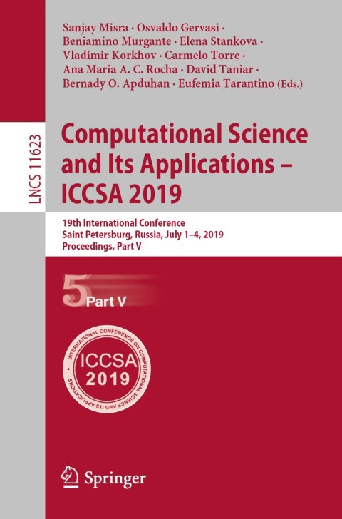 Cover image for book Computational Science and Its Applications – ICCSA 2019