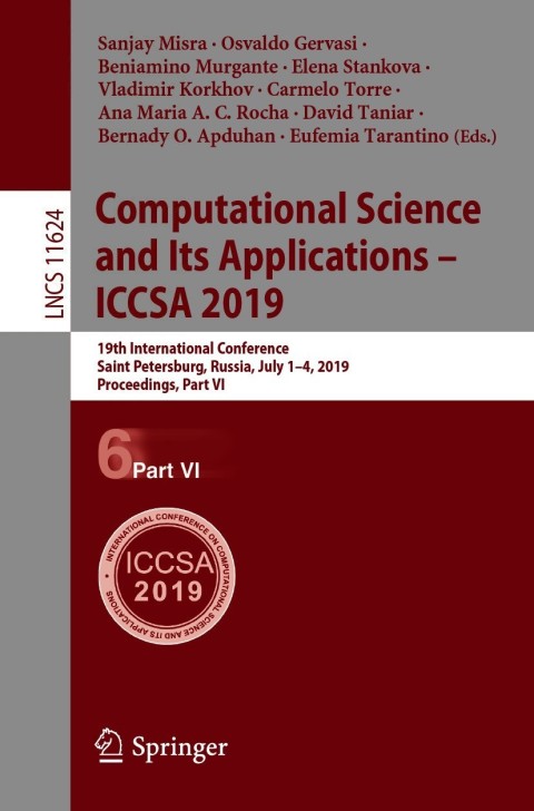 Cover image for book Computational Science and Its Applications – ICCSA 2019