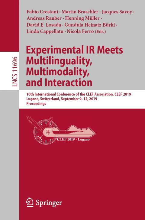 Cover image for book Experimental IR Meets Multilinguality, Multimodality, and Interaction