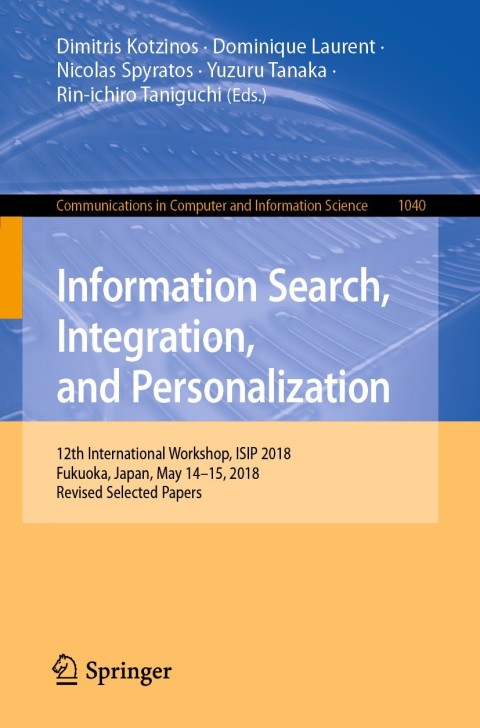 Cover image for book Information Search, Integration, and Personalization
