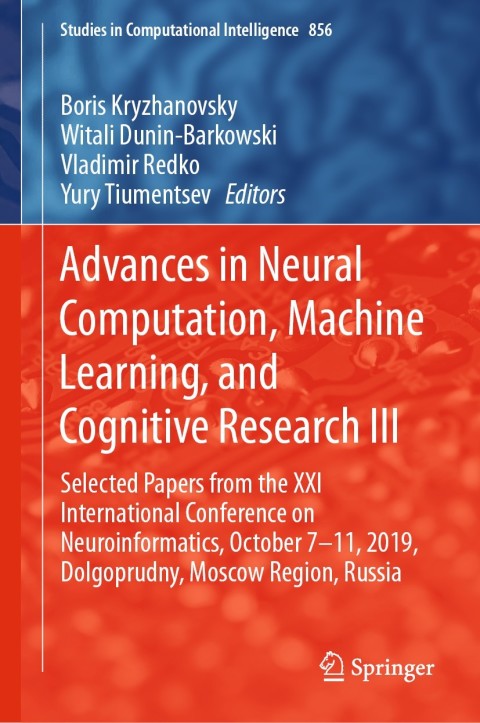 Cover image for book Advances in Neural Computation, Machine Learning, and Cognitive Research III