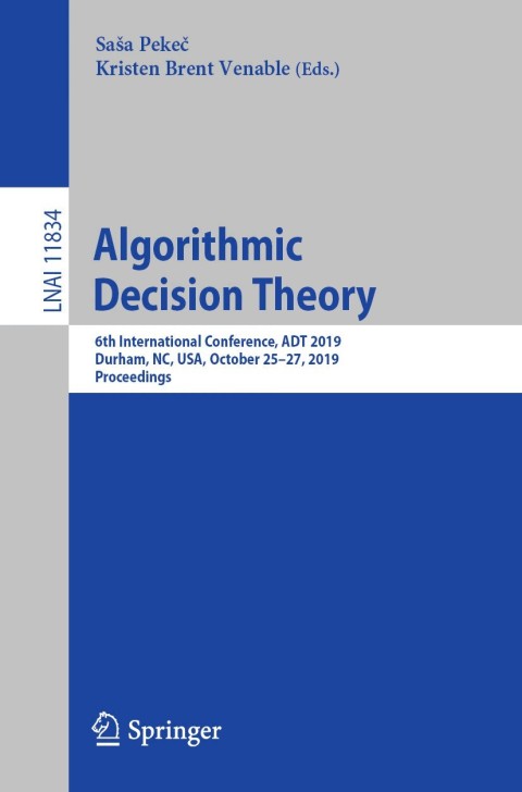 Cover image for book Algorithmic Decision Theory