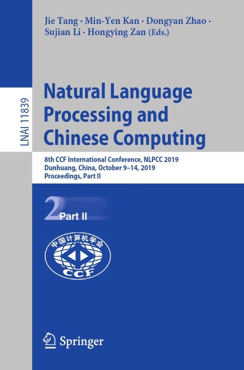 Cover image for book Natural Language Processing and Chinese Computing