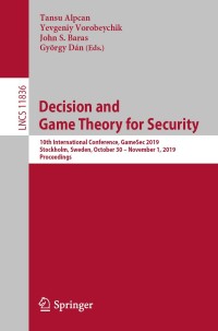 Imagen de portada: Decision and Game Theory for Security 9783030324292