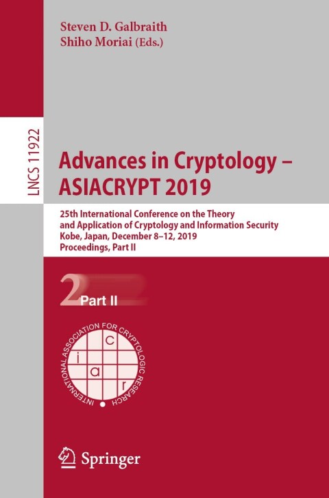 Cover image for book Advances in Cryptology – ASIACRYPT 2019