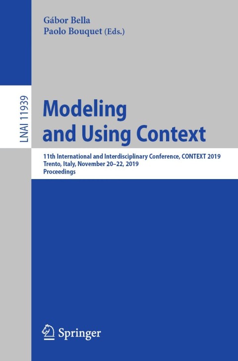 Cover image for book Modeling and Using Context