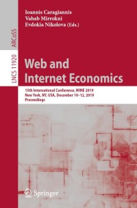 Cover image: Web and Internet Economics 9783030353889