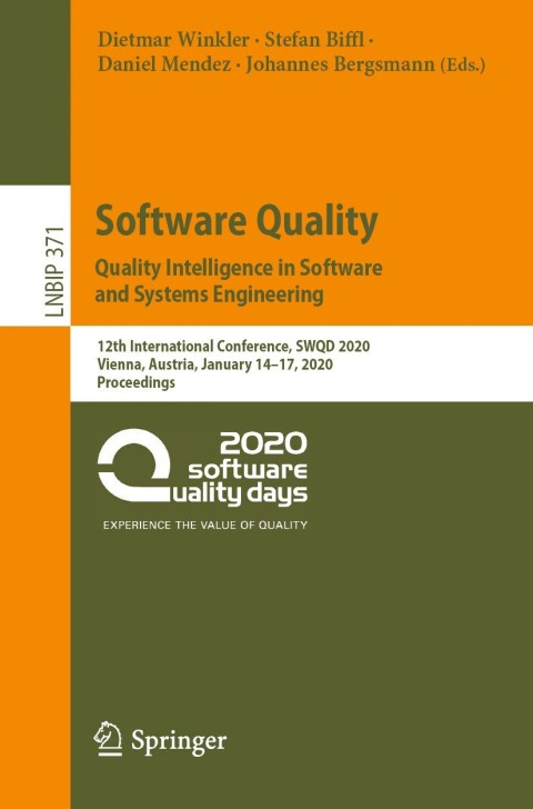 Cover image for book Software Quality: Quality Intelligence in Software and Systems Engineering