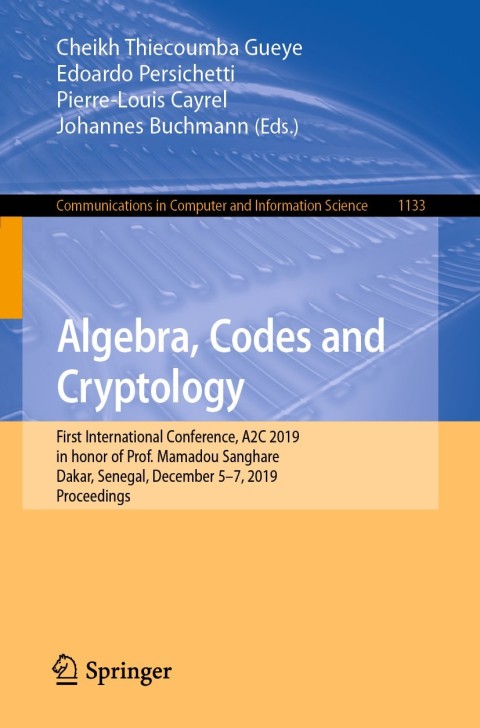 Cover image for book Algebra, Codes and Cryptology