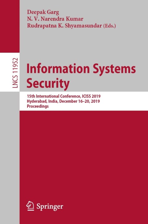 Cover image for book Information Systems Security