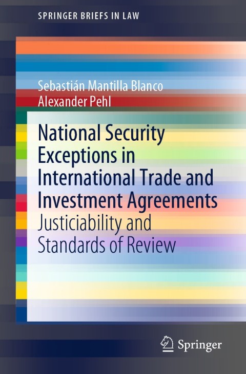 Cover image for book National Security Exceptions in International Trade and Investment Agreements
