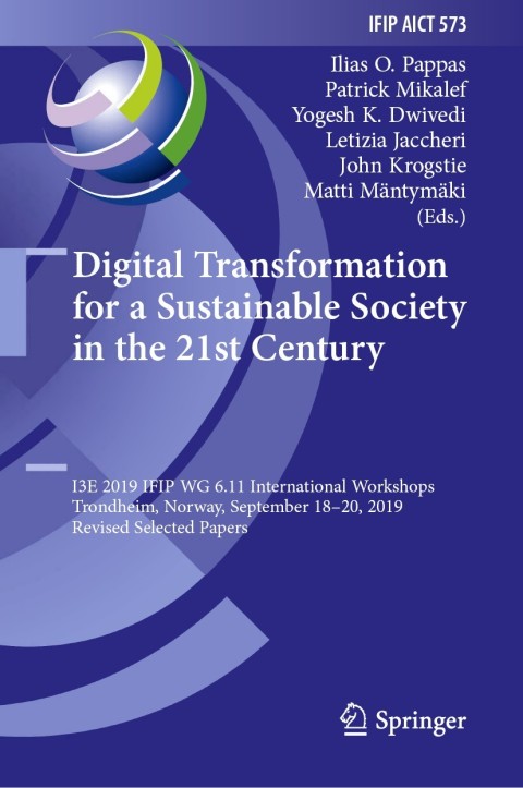 Cover image for book Digital Transformation for a Sustainable Society in the 21st Century