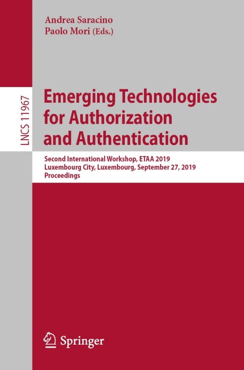 Cover image for book Emerging Technologies for Authorization and Authentication