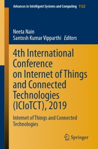Cover image: 4th International Conference on Internet of Things and Connected Technologies (ICIoTCT), 2019 1st edition 9783030398743