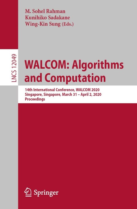 Cover image for book WALCOM: Algorithms and Computation