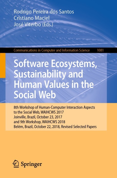 Cover image for book Software Ecosystems, Sustainability and Human Values in the Social Web