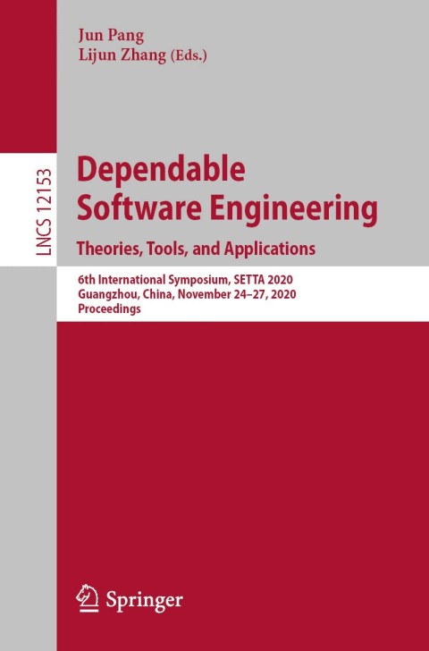 Cover image for book Dependable Software Engineering. Theories, Tools, and Applications