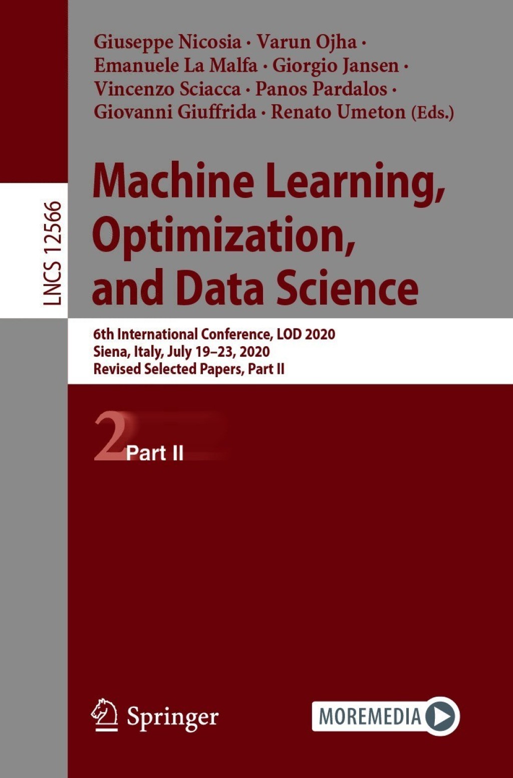Machine Learning  Optimization  and Data Science (eBook)