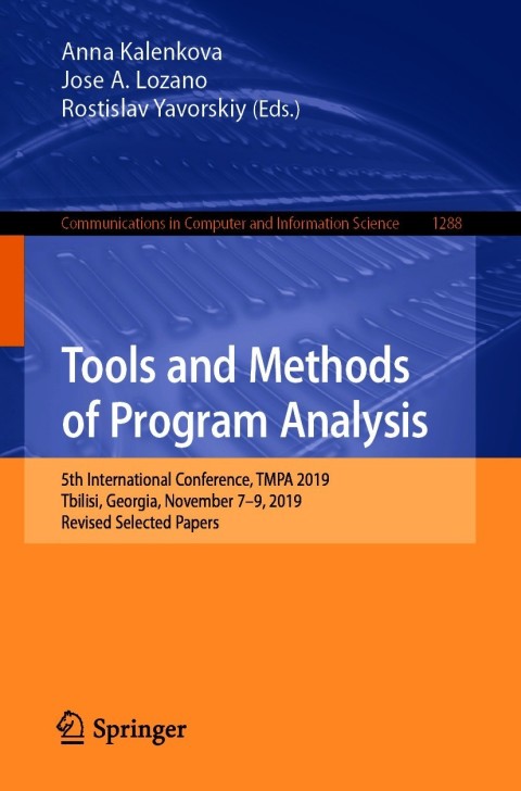 Cover image for book Tools and Methods of Program Analysis