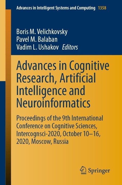 Cover image for book Advances in Cognitive Research, Artificial Intelligence and Neuroinformatics