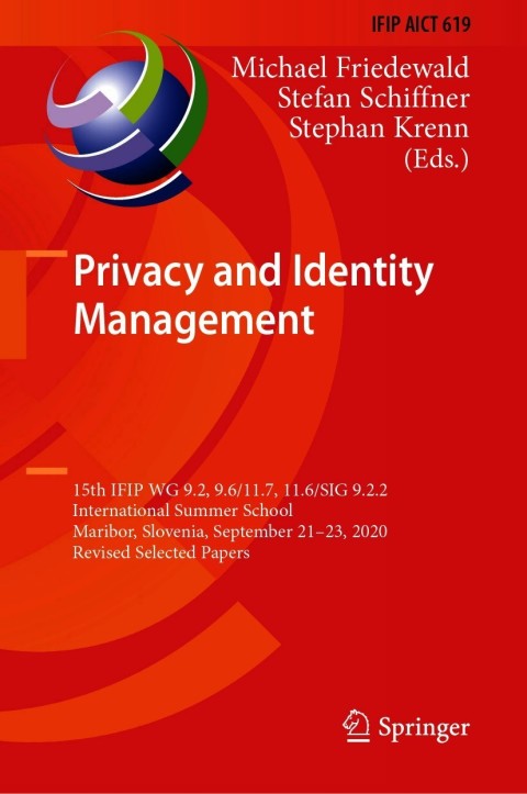 Cover image for book Privacy and Identity Management