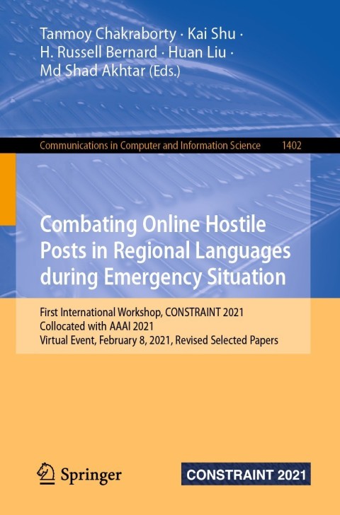 Cover image for book Combating Online Hostile Posts in Regional Languages during Emergency Situation