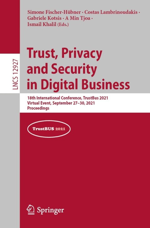 Cover image for book Trust, Privacy and Security in Digital Business
