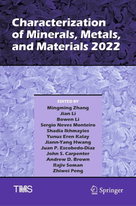 Cover image for book Characterization of Minerals, Metals, and Materials 2022