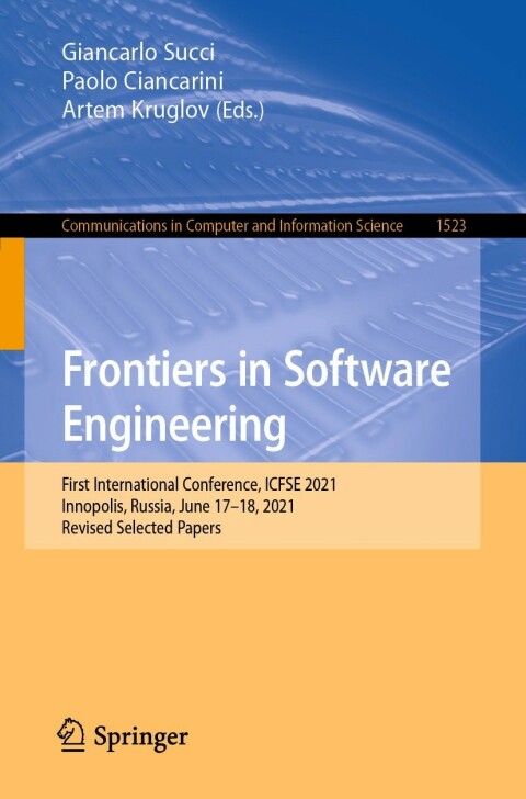Cover image for book Frontiers in Software Engineering