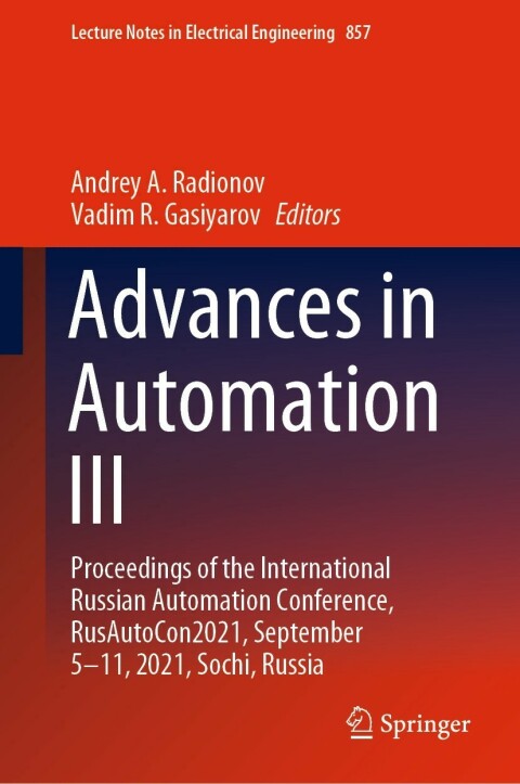 Cover image for book Advances in Automation III