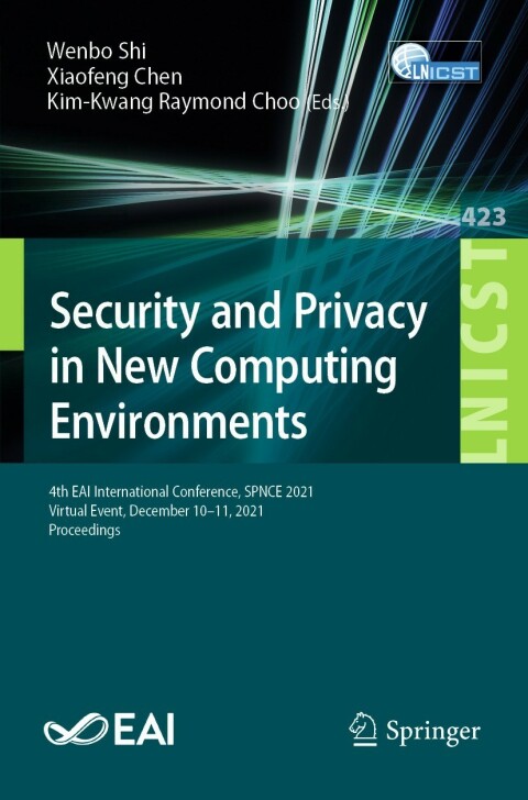 Cover image for book Security and Privacy in New Computing Environments
