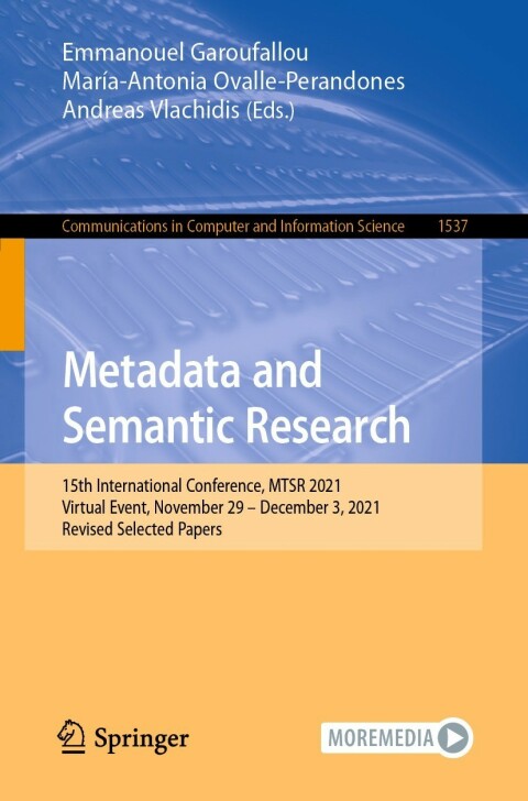 Cover image for book Metadata and Semantic Research