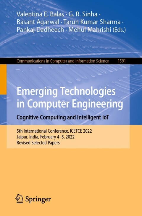 Cover image for book Emerging Technologies in Computer Engineering: Cognitive Computing and Intelligent IoT