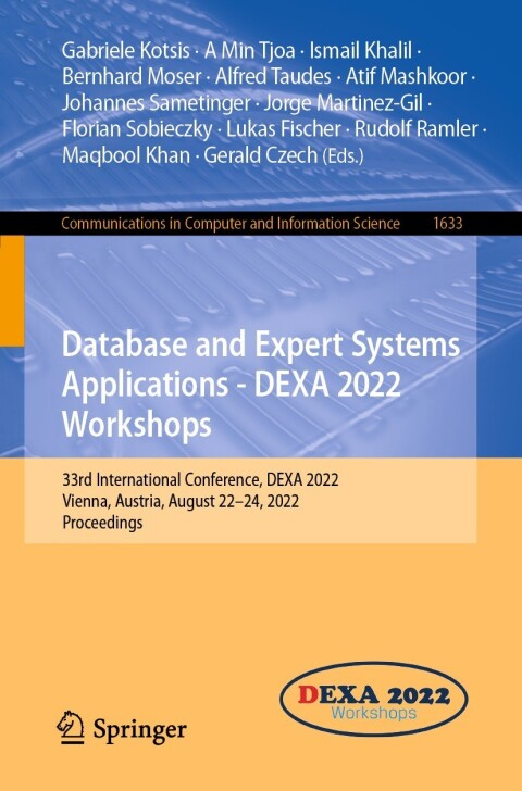 Cover image for book Database and Expert Systems Applications - DEXA 2022 Workshops