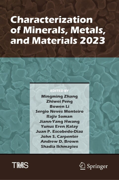 Cover image for book Characterization of Minerals, Metals, and Materials 2023