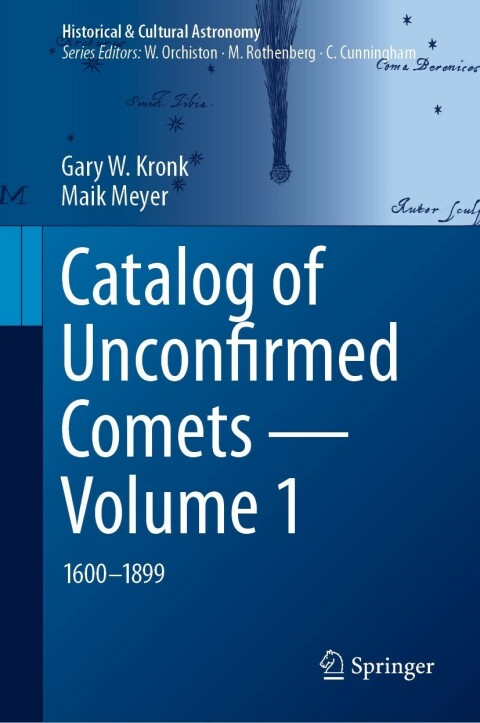 Cover image for book Catalog of Unconfirmed Comets - Volume 1