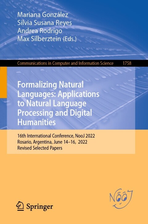 Cover image for book Formalizing Natural Languages: Applications to Natural Language Processing and Digital Humanities
