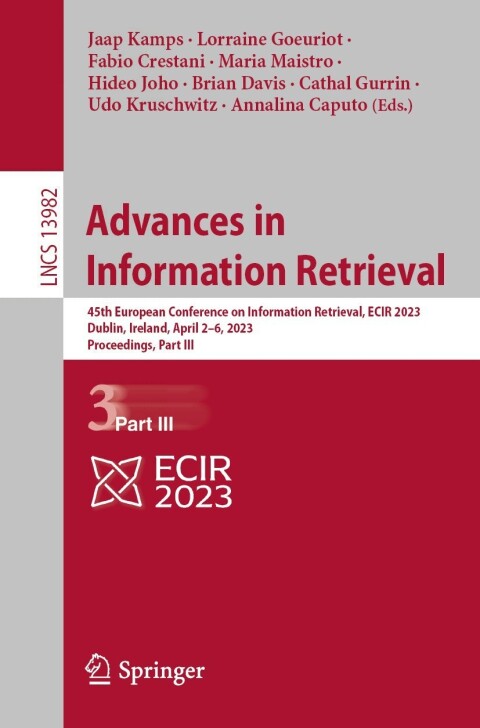 Cover image for book Advances in Information Retrieval