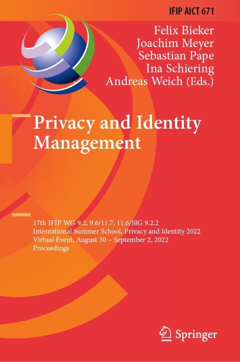 Cover image for book Privacy and Identity Management
