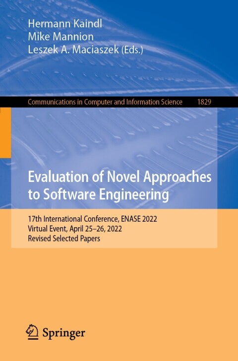 Cover image for book Evaluation of Novel Approaches to Software Engineering