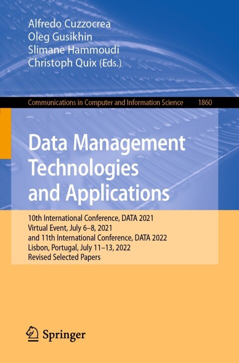 Cover image for book Data Management Technologies and Applications