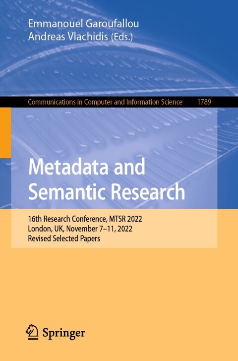 Cover image for book Metadata and Semantic Research