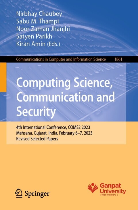 Cover image for book Computing Science, Communication and Security