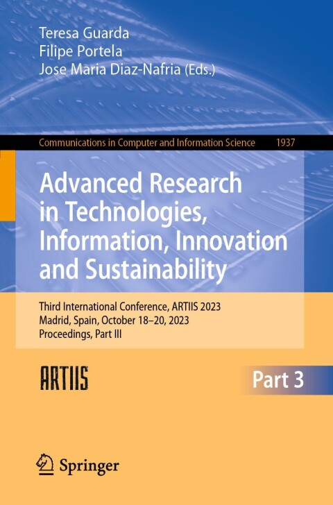 Cover image for book Advanced Research in Technologies, Information, Innovation and Sustainability