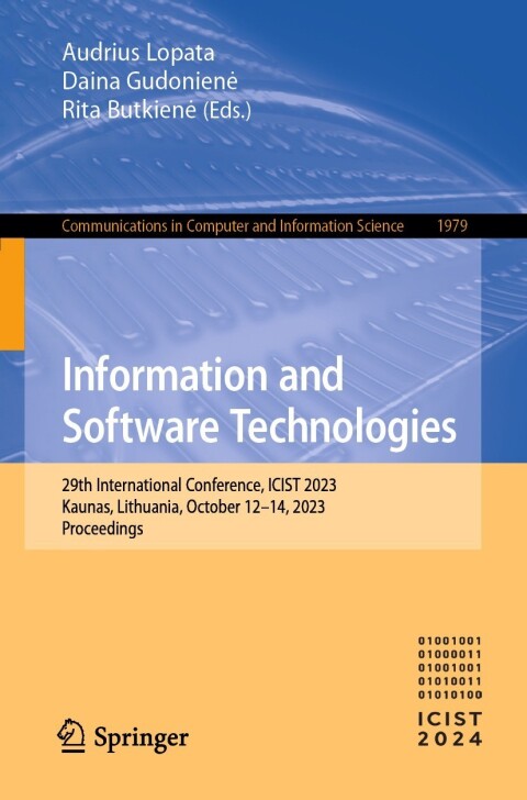 Cover image for book Information and Software Technologies