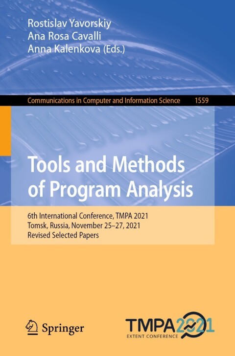 Cover image for book Tools and Methods of Program Analysis