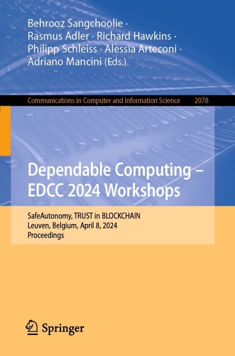 Cover image for book Dependable Computing – EDCC 2024 Workshops