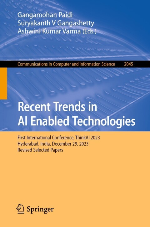 Cover image for book Recent Trends in AI Enabled Technologies