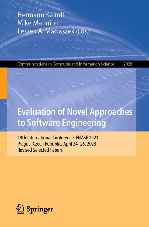 Cover image for book Evaluation of Novel Approaches to Software Engineering