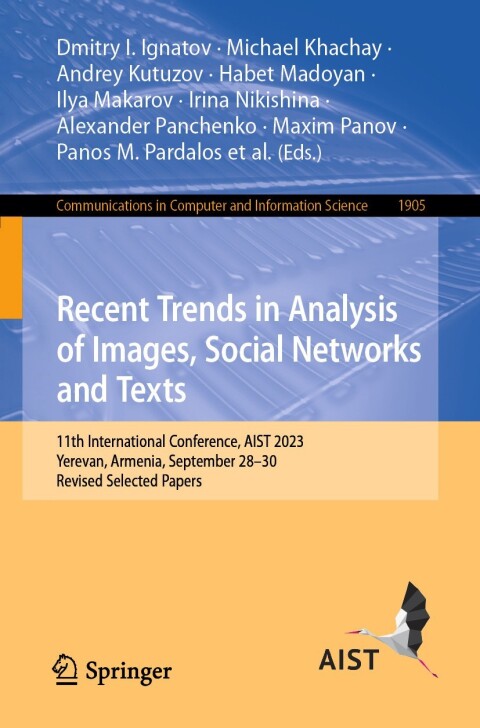 Cover image for book Recent Trends in Analysis of Images, Social Networks and Texts